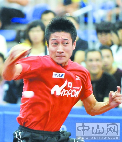 日本国家队乒乓球队与广东省队进行友谊对抗赛