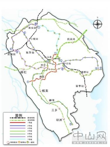 中山城市轨道交通规划七条线路